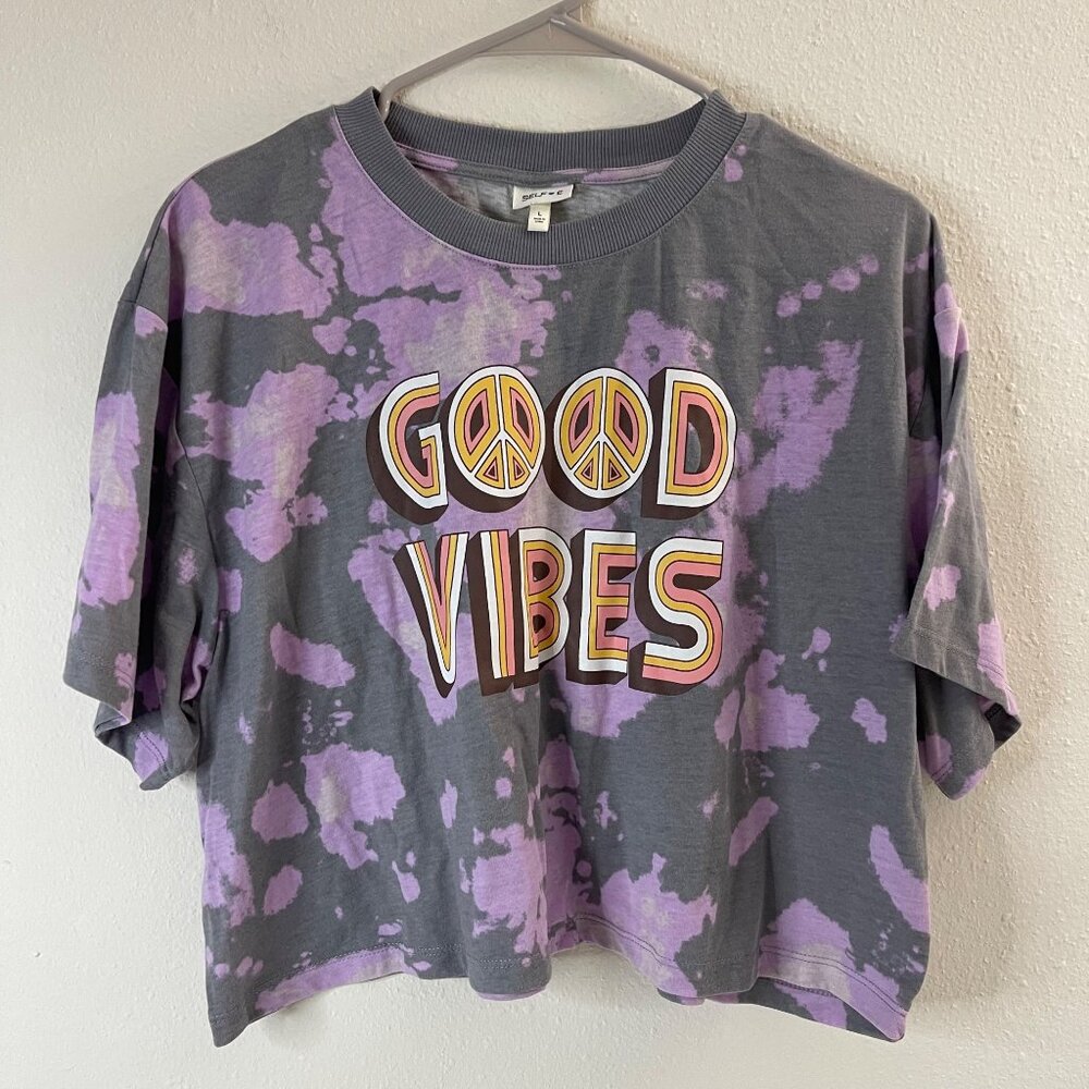 Self Esteem Women's Good Vibes Tie-Dye Graphic Tee, Size L - Picture 3 of 11